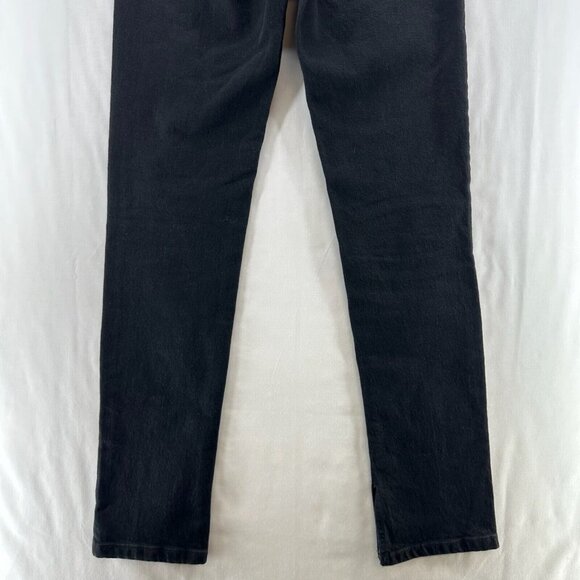 ZARA Jeans Womens Size 2 High Rise Straight Stretch Dark Washed Denim Black - Picture 6 of 10